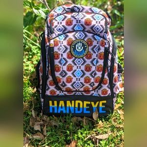 Gently used Handeye disc golf bag.